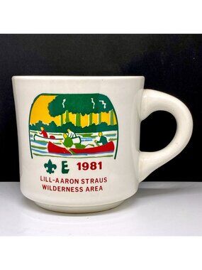 Boy Scouts Retro Vintage Mug Lill-Aaron Straus Wilderness Area Canoe Baltimore M